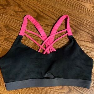 RBX Sports Bra perforated / lined with removable pads black neon pink size S